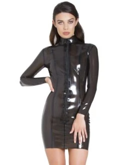 Latex Translucent Black Dress