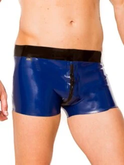 Latex Universe Blue Zipped Shorts
