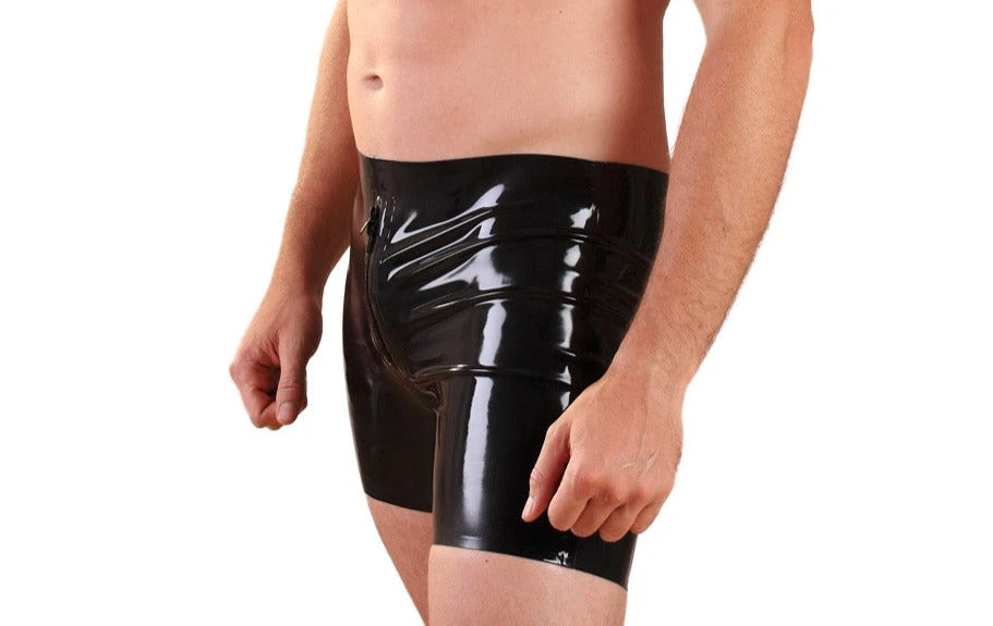 Latex Zipped Classic Shorts - Image 2