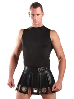 Leather Black Gladiator Kilt