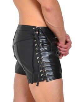 Leather Emperor Shorts With Lacing
