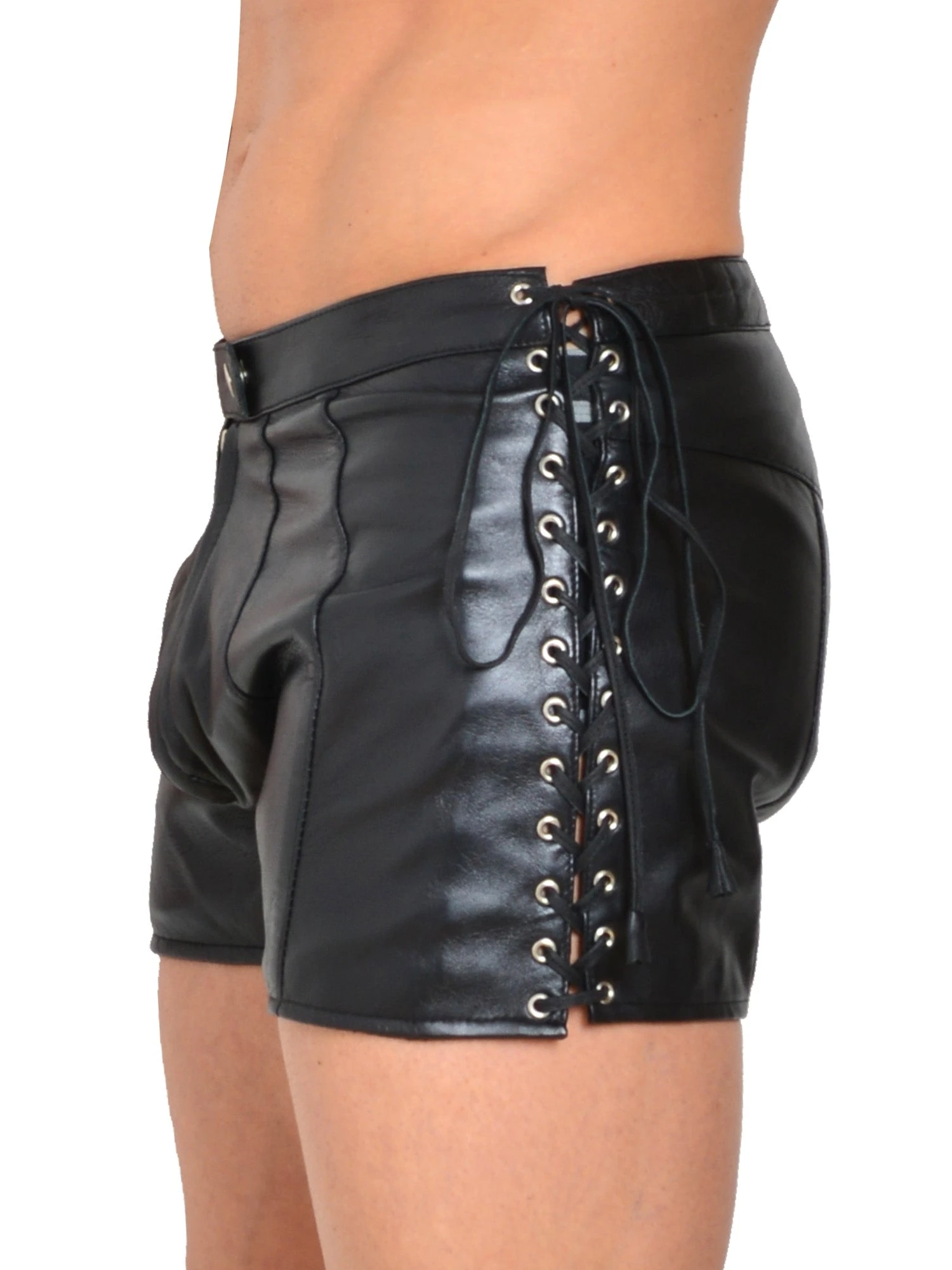 Leather Emperor Shorts With Lacing - Image 3