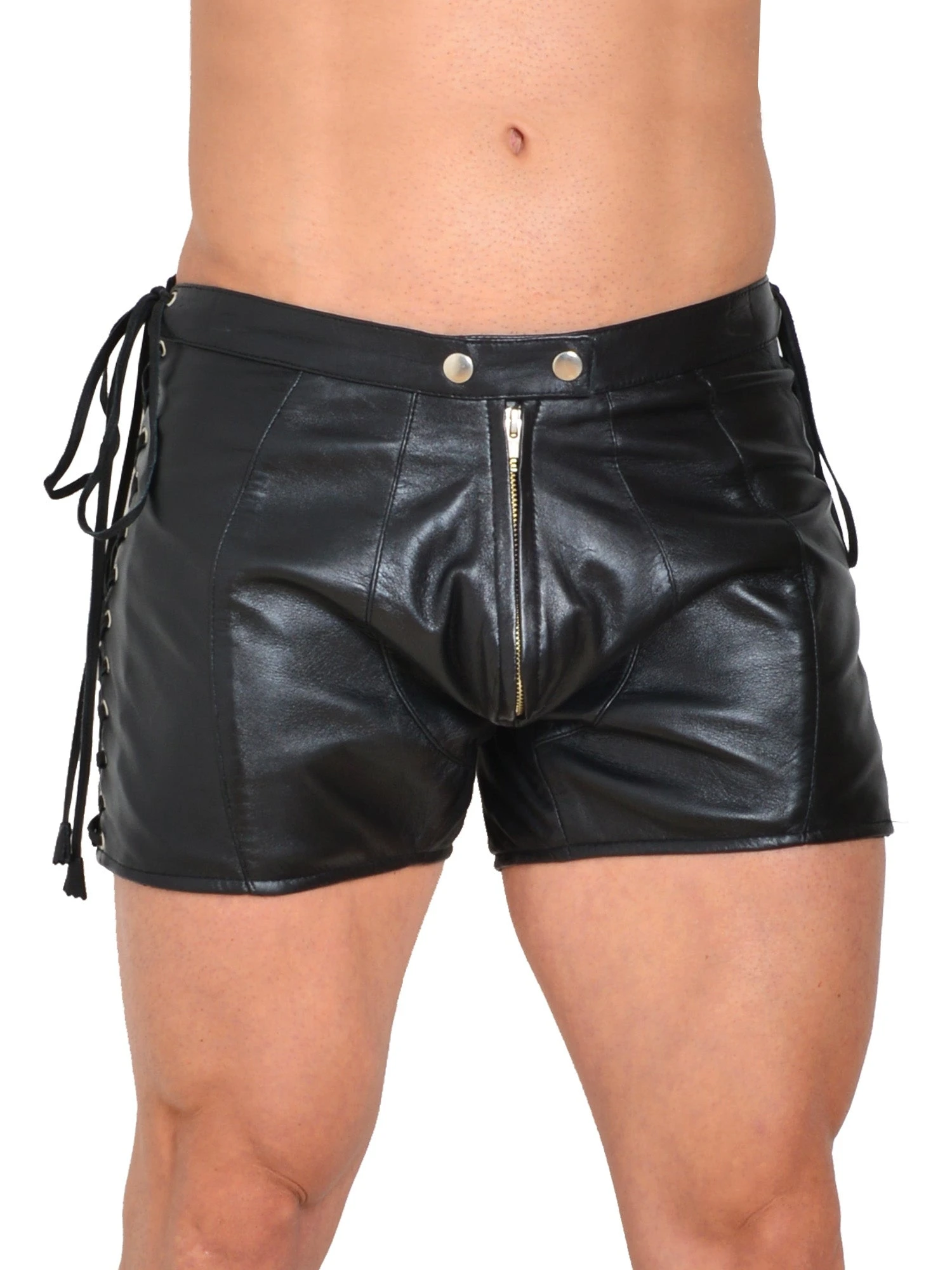 Leather Emperor Shorts With Lacing - Image 5