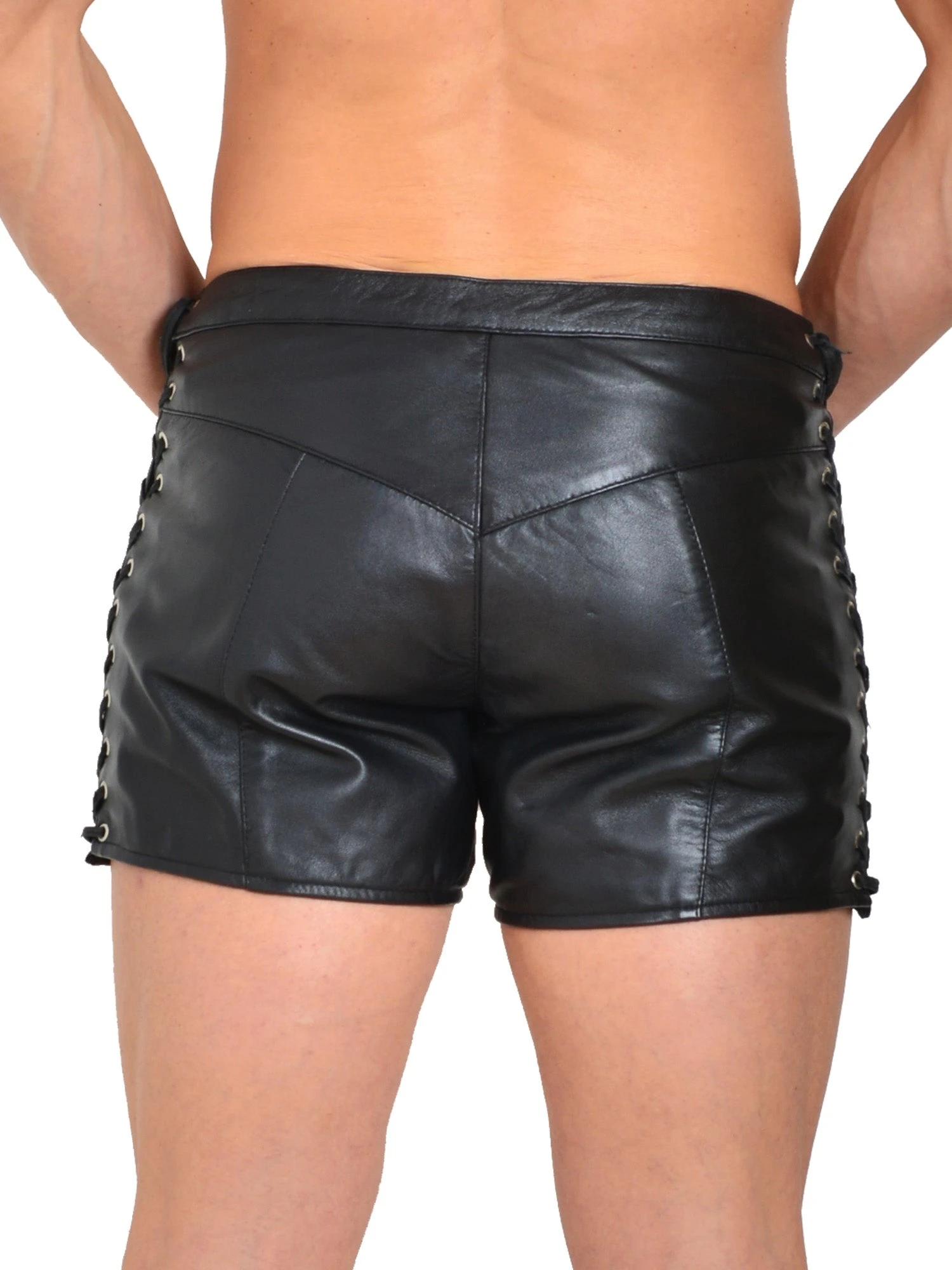 Leather Emperor Shorts With Lacing - Image 4