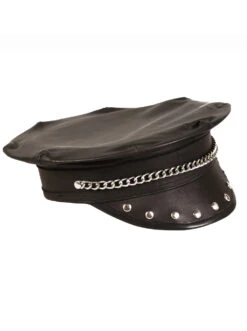 Leather & Metal Studded Cap