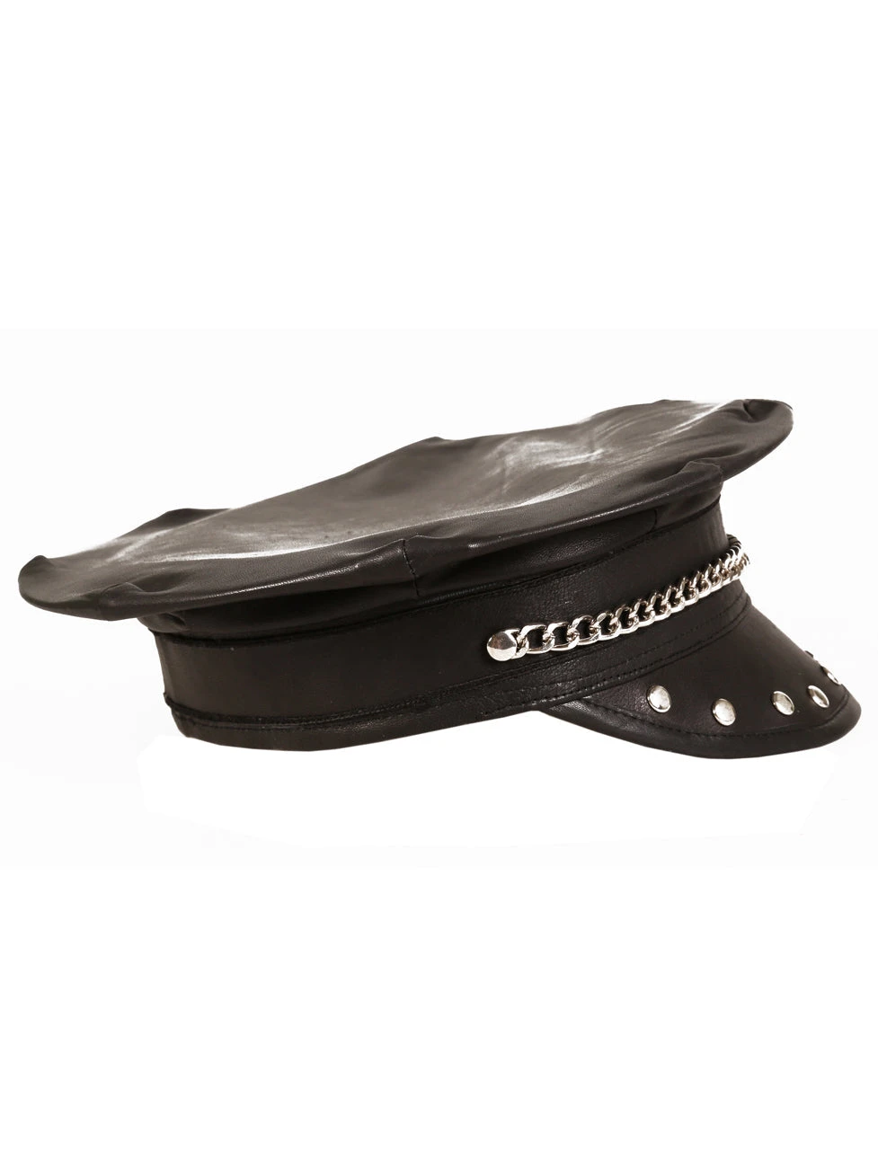 Leather & Metal Studded Cap - Image 3