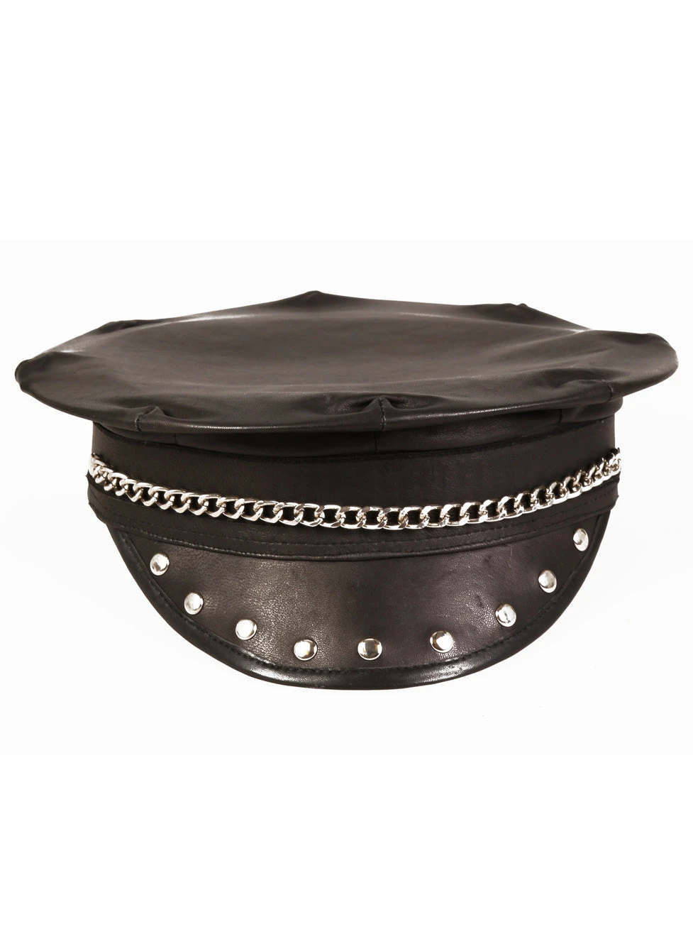 Leather & Metal Studded Cap - Image 4