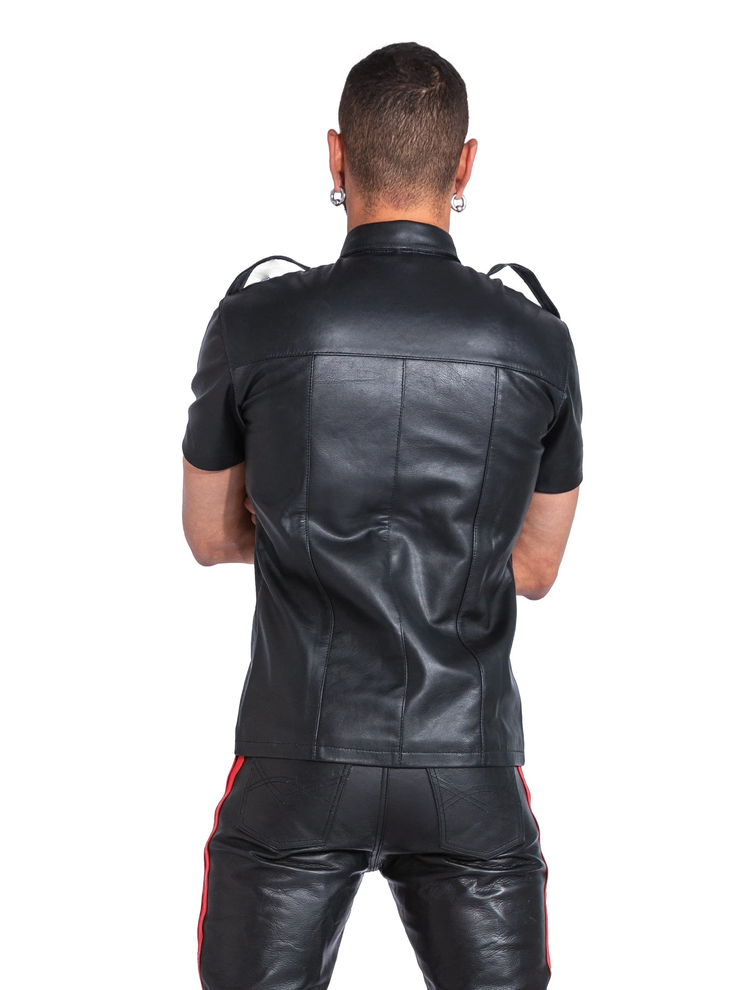 Classic Collar Leather Shirt - Image 3