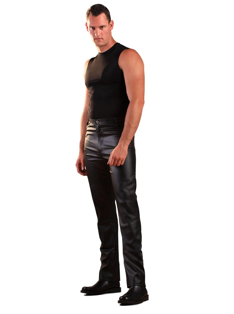 Leatherette Classic Jeans - Image 4