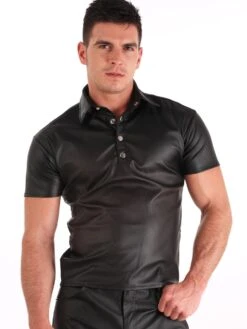 Leatherette Mens Polo Shirt