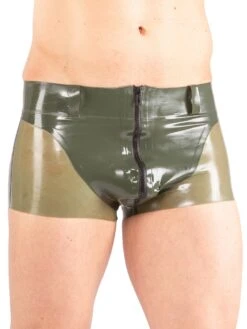 Mens Green Latex Shorts