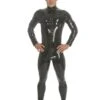 Mens Latex Catsuit Feature Front Zip & Feet