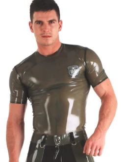 Mens Latex Green T Shirt