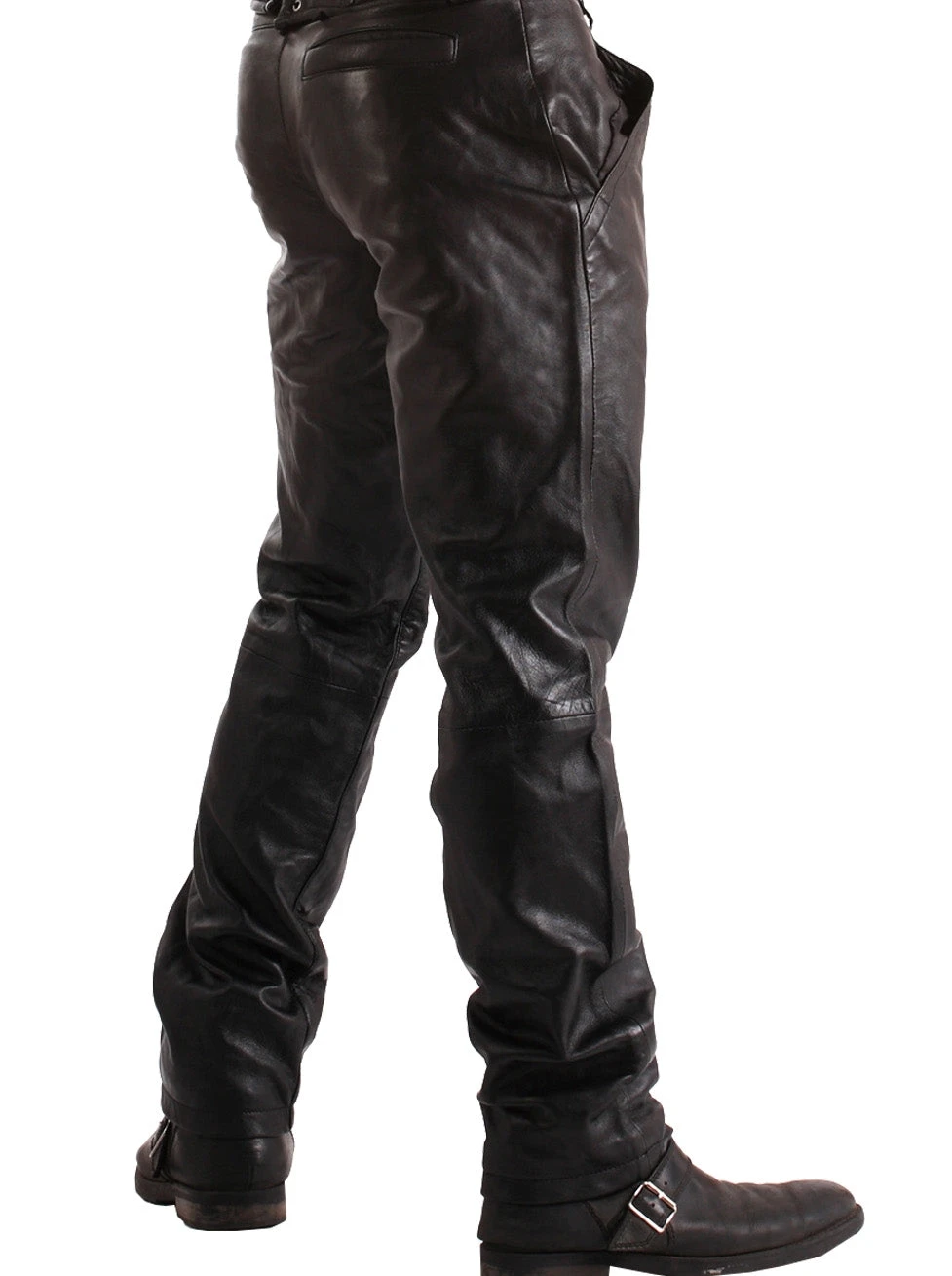 Mens Leather Classic Jeans - Image 5