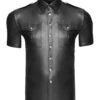 Mens Wetlook Front Pocket Shirt