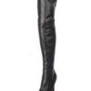 Merlo Matte Black Thigh High Boots