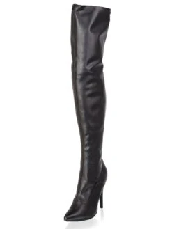 Merlo Matte Black Thigh High Boots