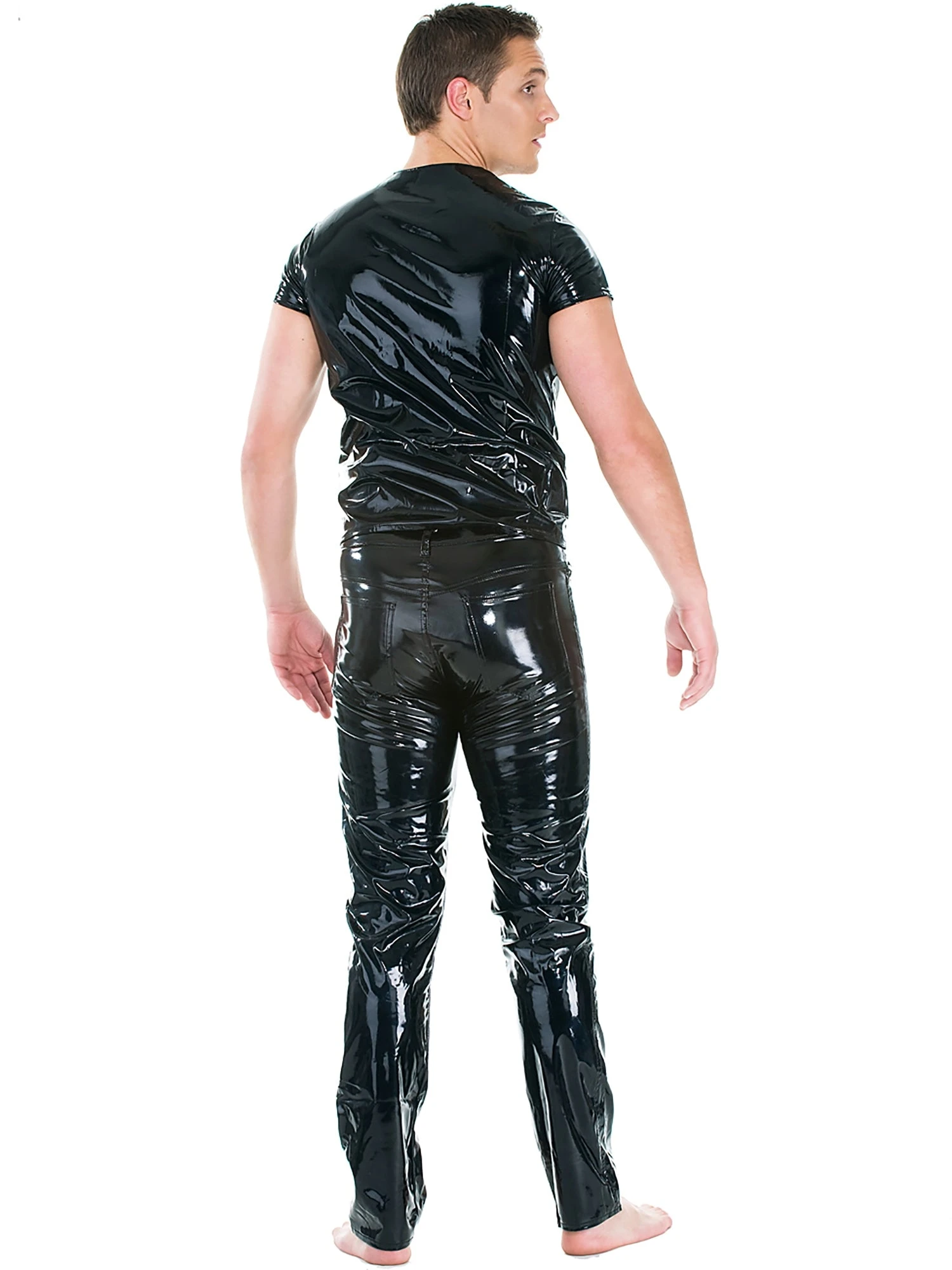 PVC Black Straight Cut Jeans - Image 7