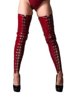 PVC Burgundy Footless Stockings