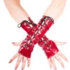PVC Burgundy Gauntlet Gloves