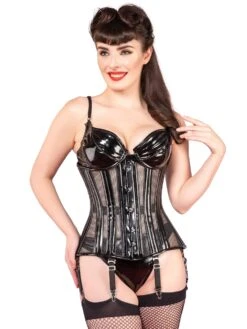 PVC Mesh Black Underbust Corset