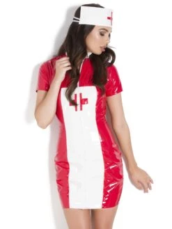 PVC Nurse Style Dress With Cap