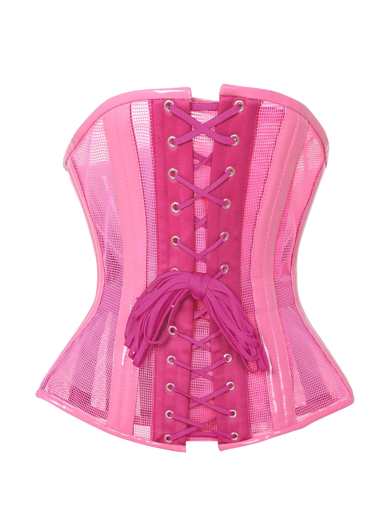 Pink Underbust Corset With Feature Mesh - Image 6