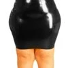 Plus Size Latex Classic Black Pencil Skirt