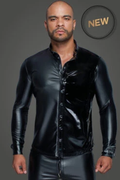 Powerwetlook Shirt With Front PVC Panel