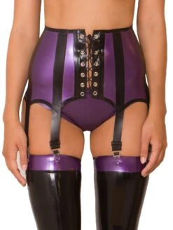Purple Latex Girdle With 8 Adjustable Straps