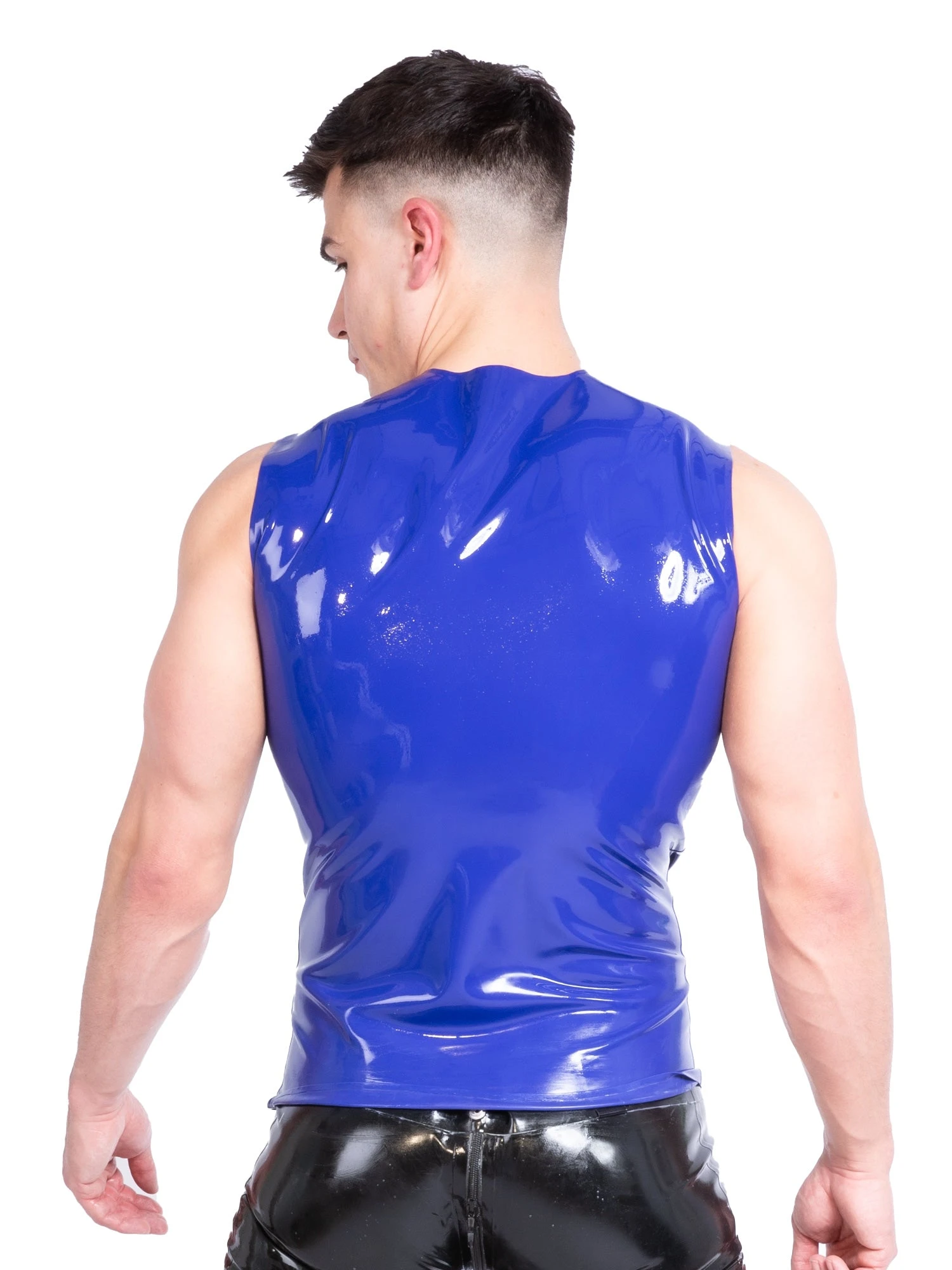 Latex Sleeveless T Shirt In Blue - Image 4