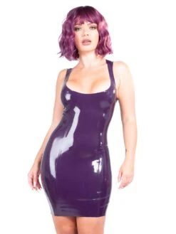 Purple Latex Mini Vest Dress