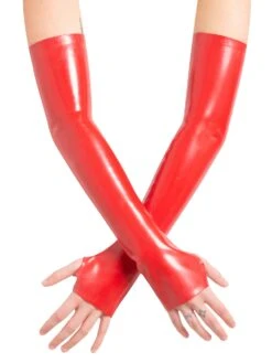 Red Latex Elbow Gauntlets