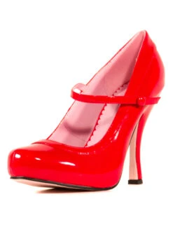Red Patent Finished Platform Heels