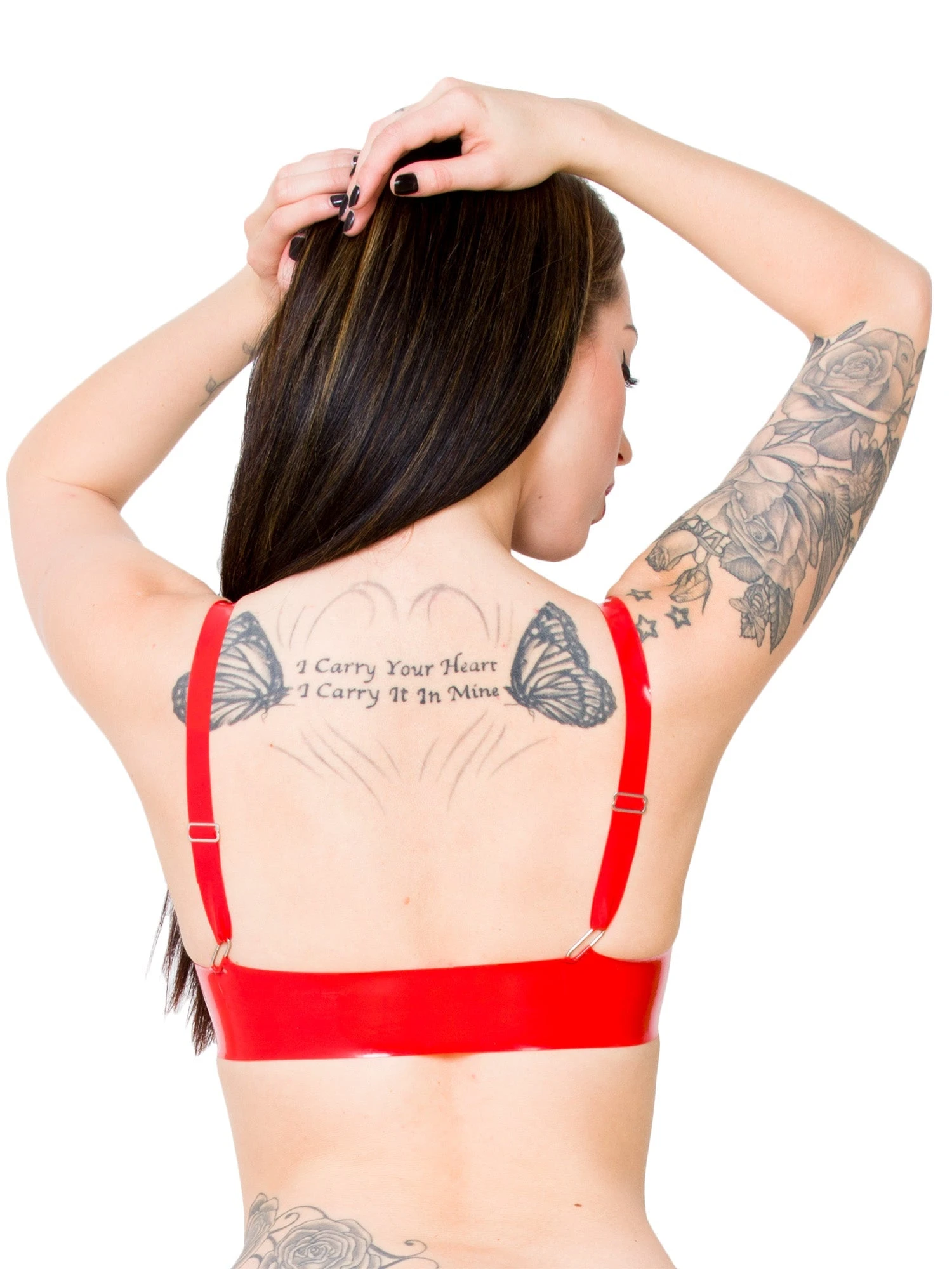 Red Seamless Latex Bra - Image 2