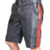 Red Stripe Leather Shorts