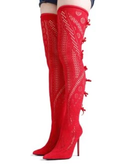 Red Thigh High Sephie Boots