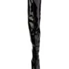 Shiny Black PVC Thigh High Boots