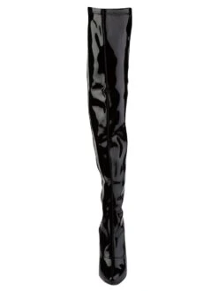Shiny Black PVC Thigh High Boots