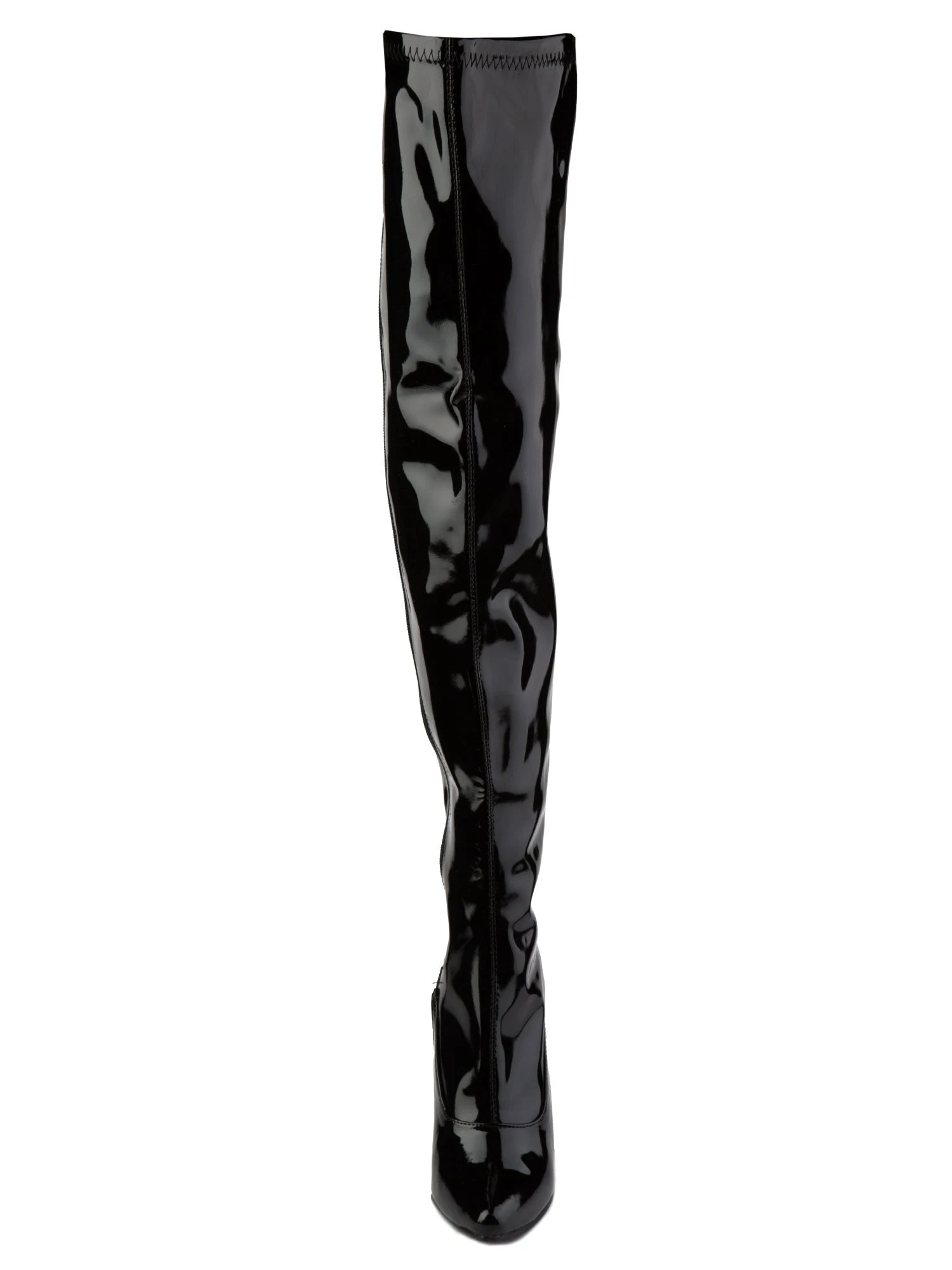Shiny Black PVC Thigh High Boots