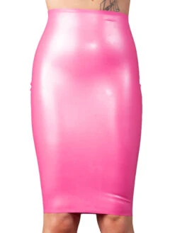 The Figure Fuschia Latex Pencil Skirt
