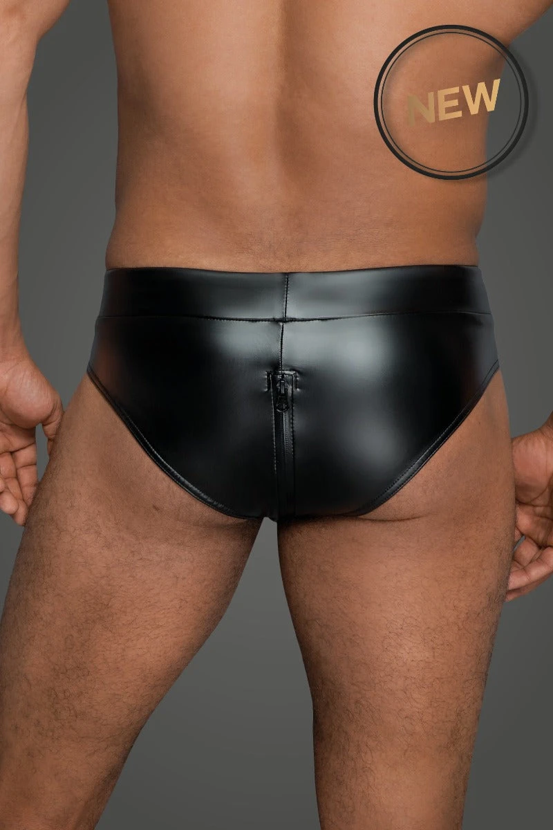Wet Look Shorts With PVC Details - Image 2