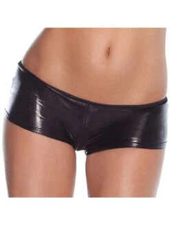 Wetlook Black Mini Shorts