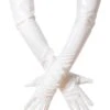 White PVC Long Opera Gloves