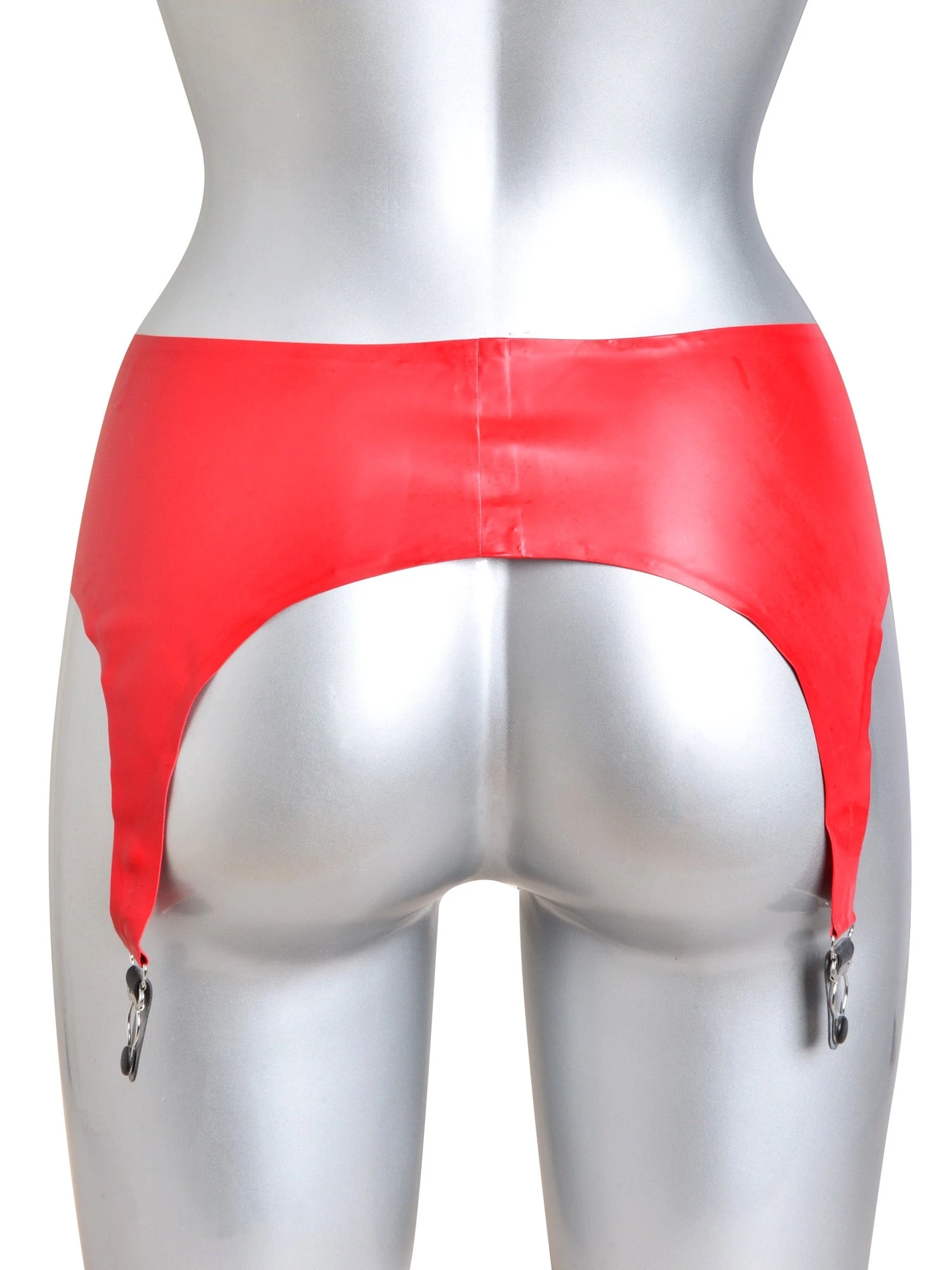 Wide Red Latex Suspender Belt - Image 3