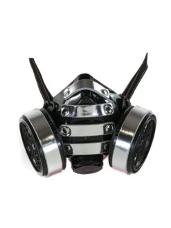 Punk Mask With Yellow Filter & Silver Stripes