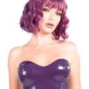 Sweetheart Neckline Bandeau Latex Bra In Purple