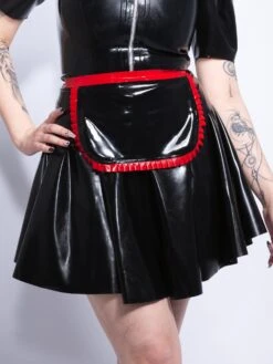 Black & Red Latex Maid Apron