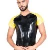Black & Yellow Crew Neck Latex Top