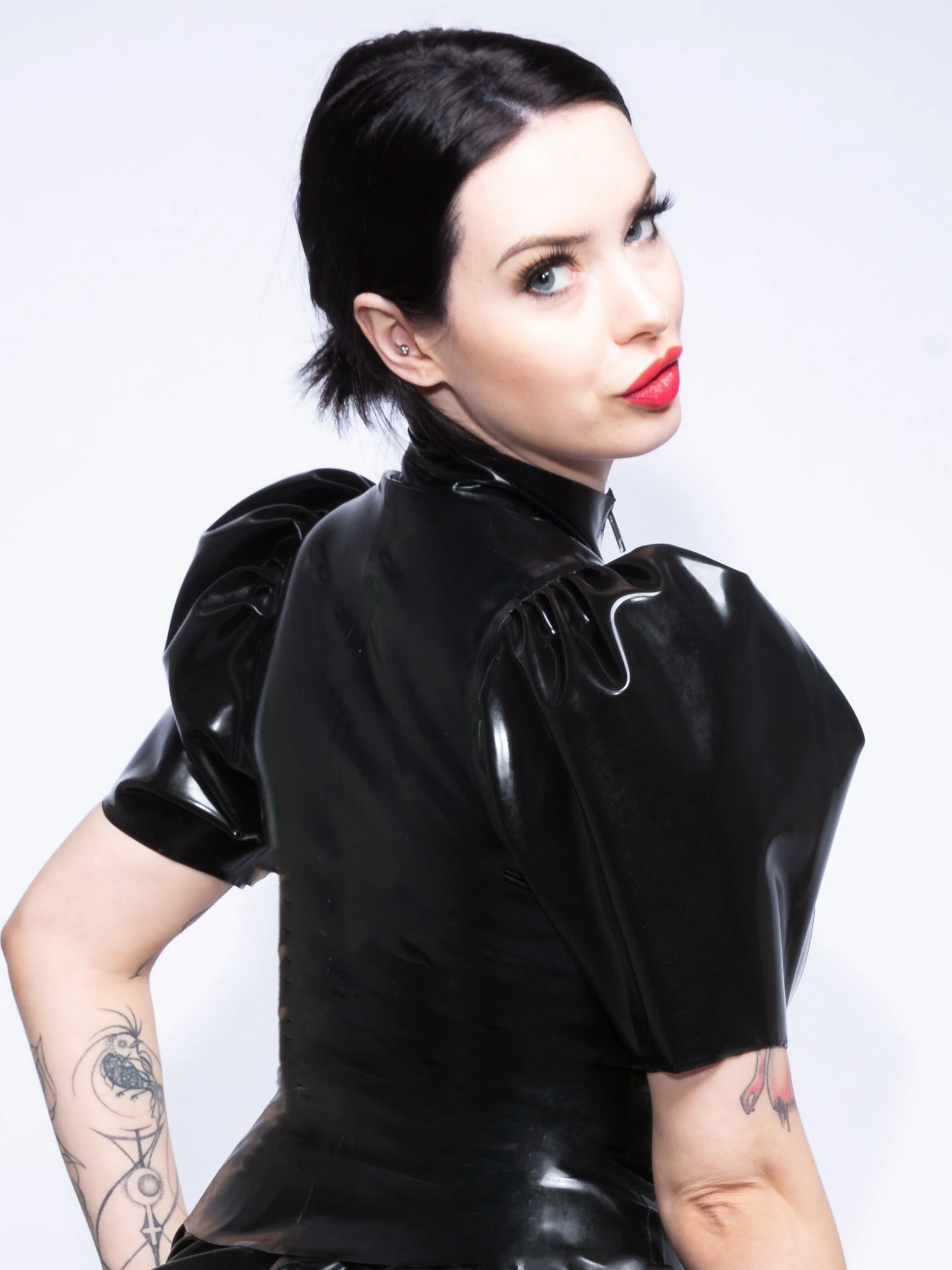 Puffy Shoulder Latex Top - Image 4